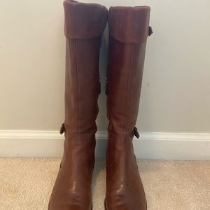 Modern Vintage Brown Leather Riding Boots